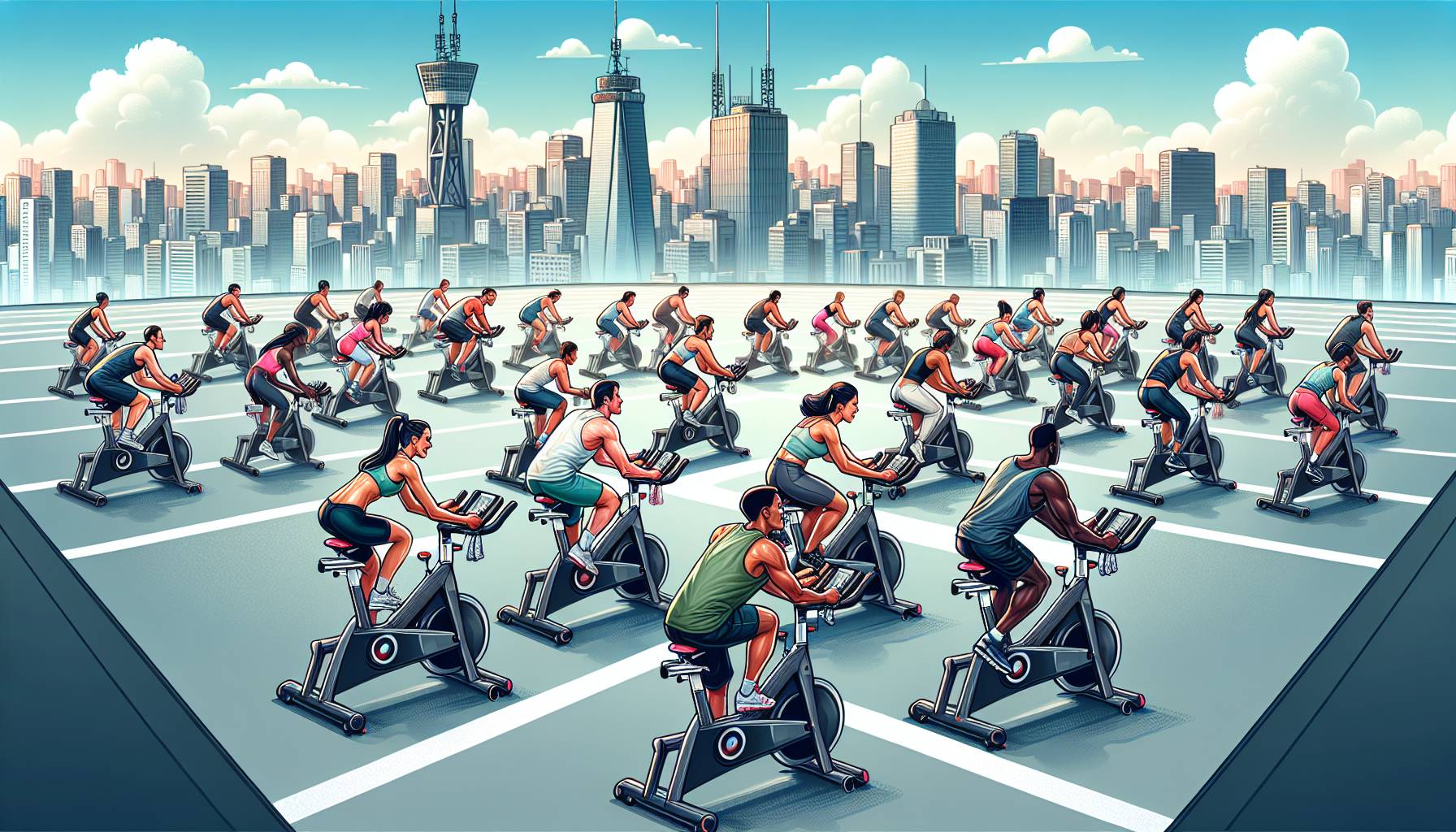 Sao Paulo Helipads Transform into Outdoor Spinning Class Studios: image