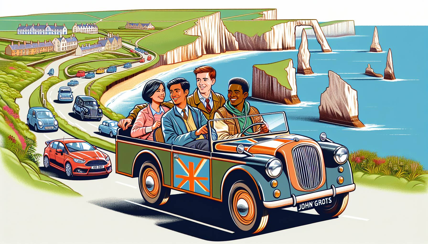 Three Brothers Drive Tiny Bus from Land's End to John O' Groats: image