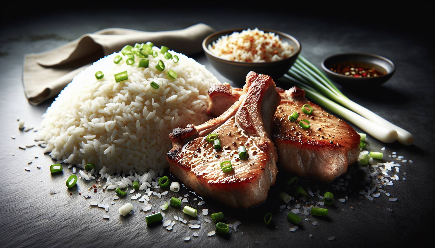 How to make Salt-and-Pepper Pork Chops with Spicy Scallions: image