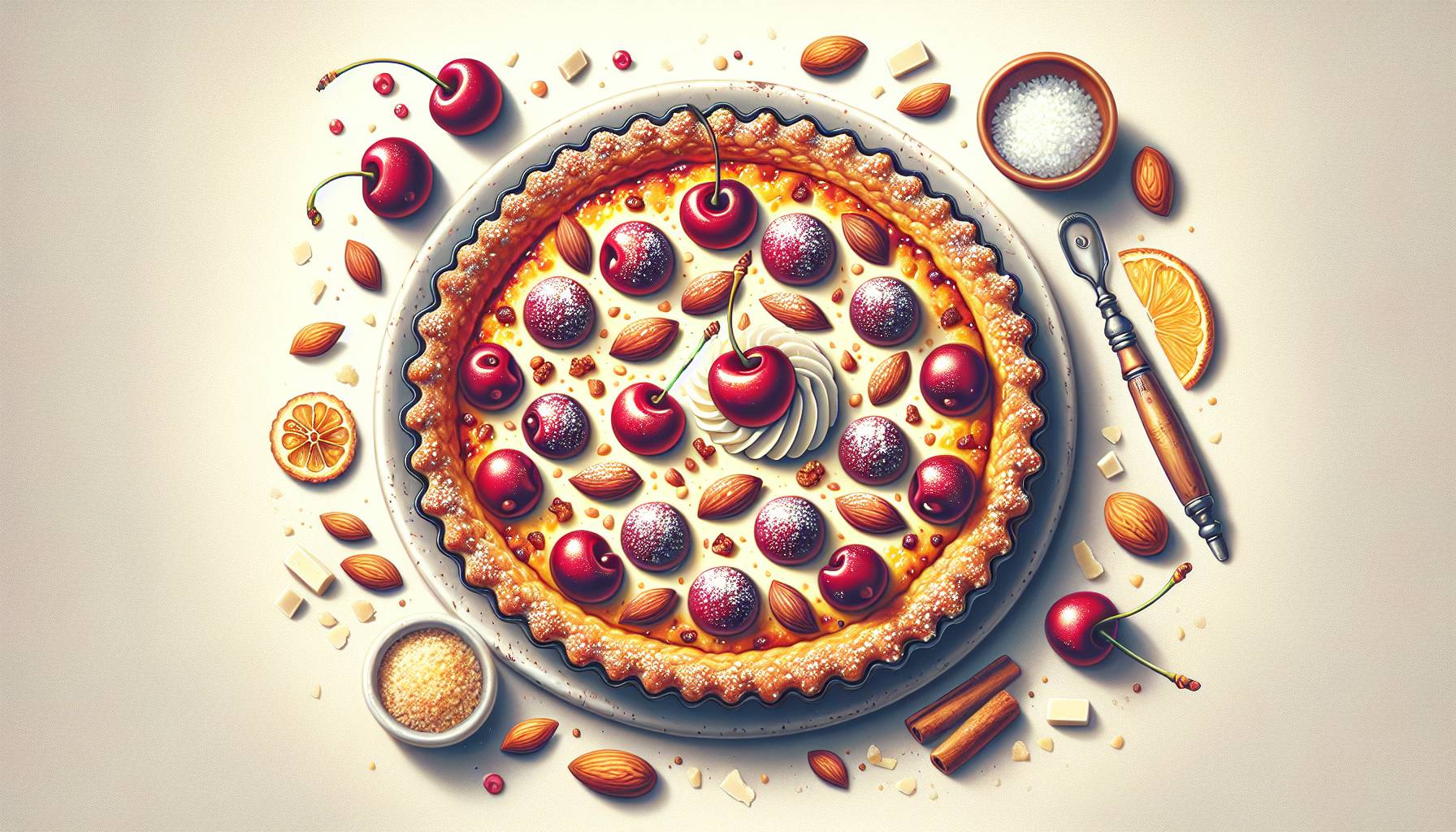 Rustic Roman Tart with Ricotta and Cherries: image