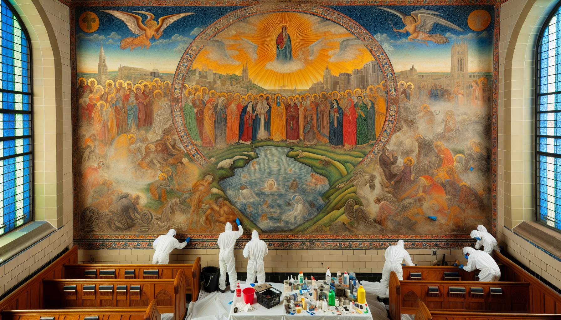 Conserving 80-Year-Old Murals with Seaweed Extract and Everyday Tools: image