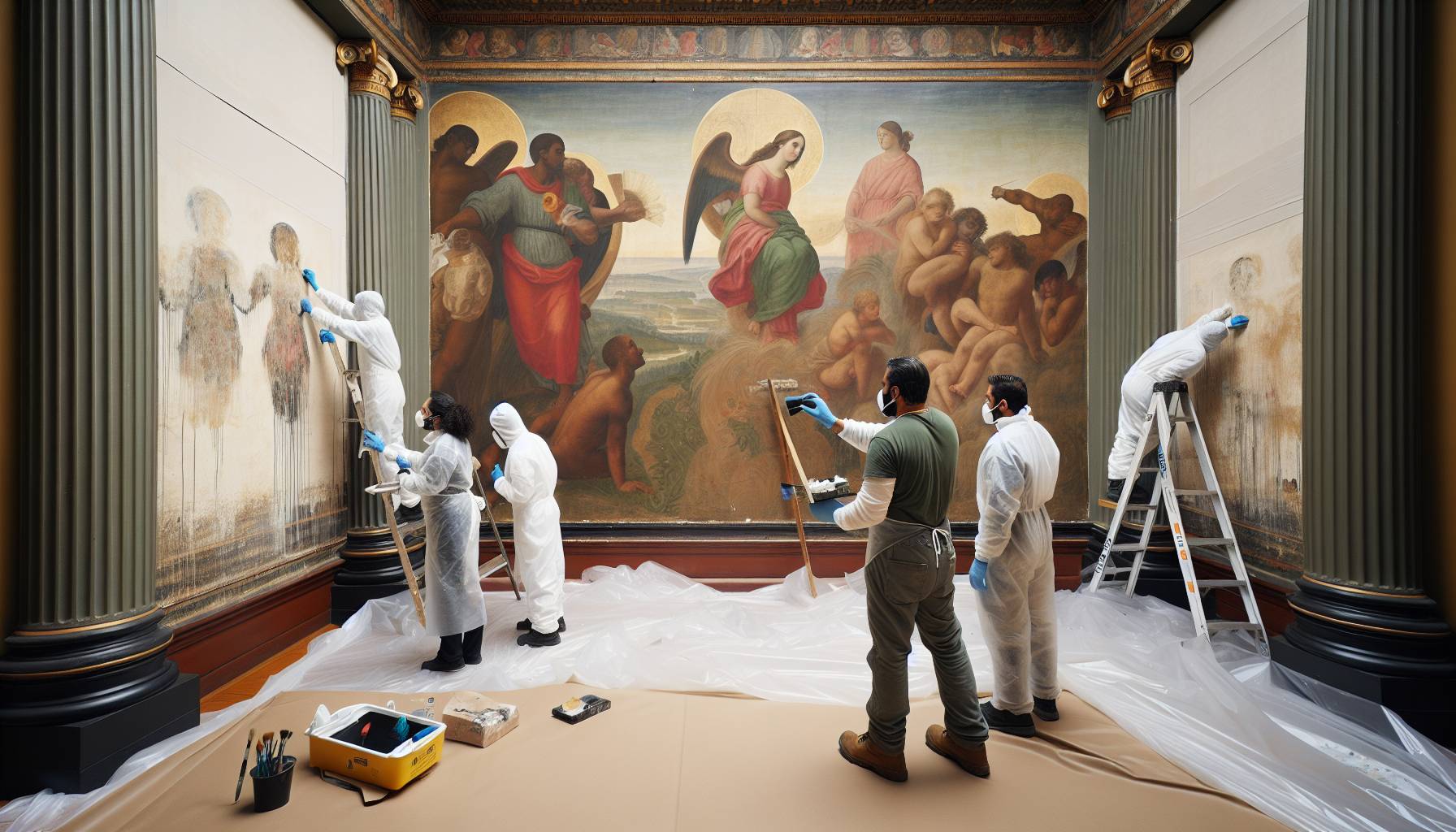 Conserving 80-Year-Old Murals with Seaweed Extract and Everyday Tools: image