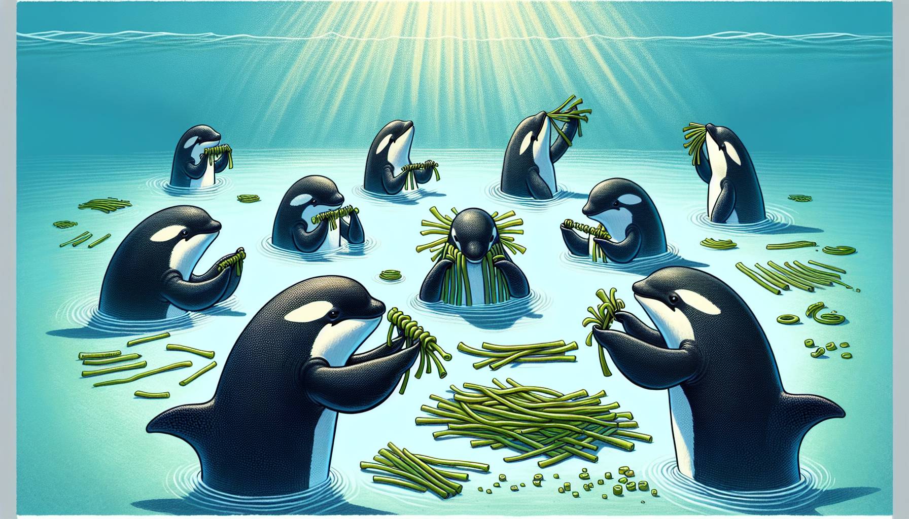 Orcas Use Seaweed Tools for Back Scratching: image