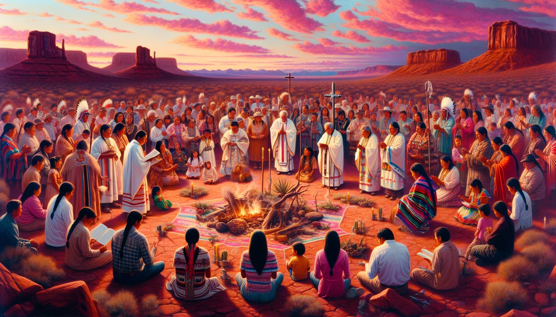 Tohono O'odham Family Honors St. John the Baptist in Arizona Desert: image