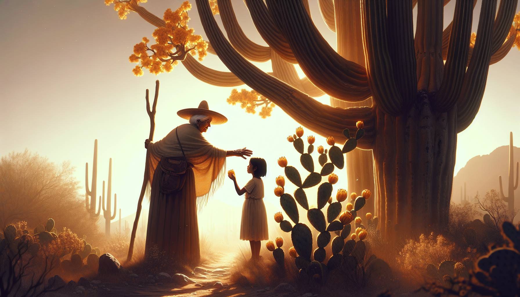 Harvesting the Sacred Saguaro Cactus Fruit in Arizona: image