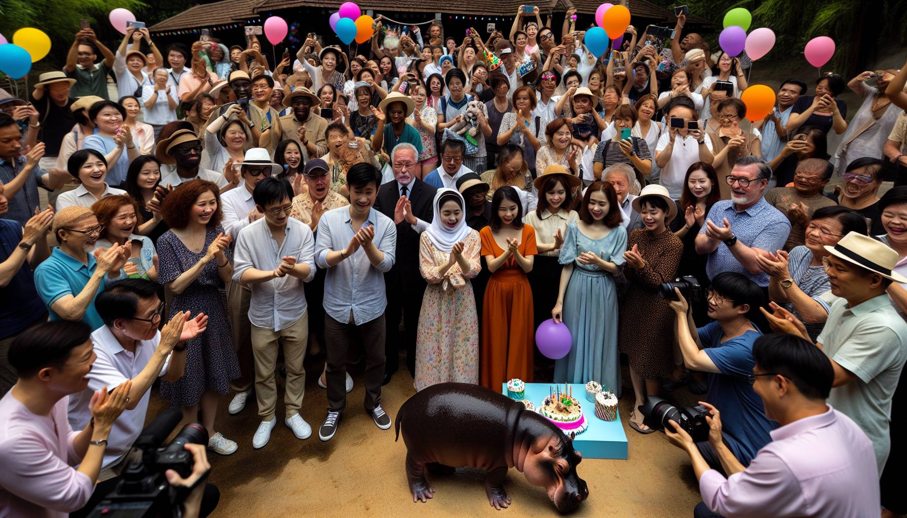 Moo Deng the pygmy hippo celebrates turning one in style: image