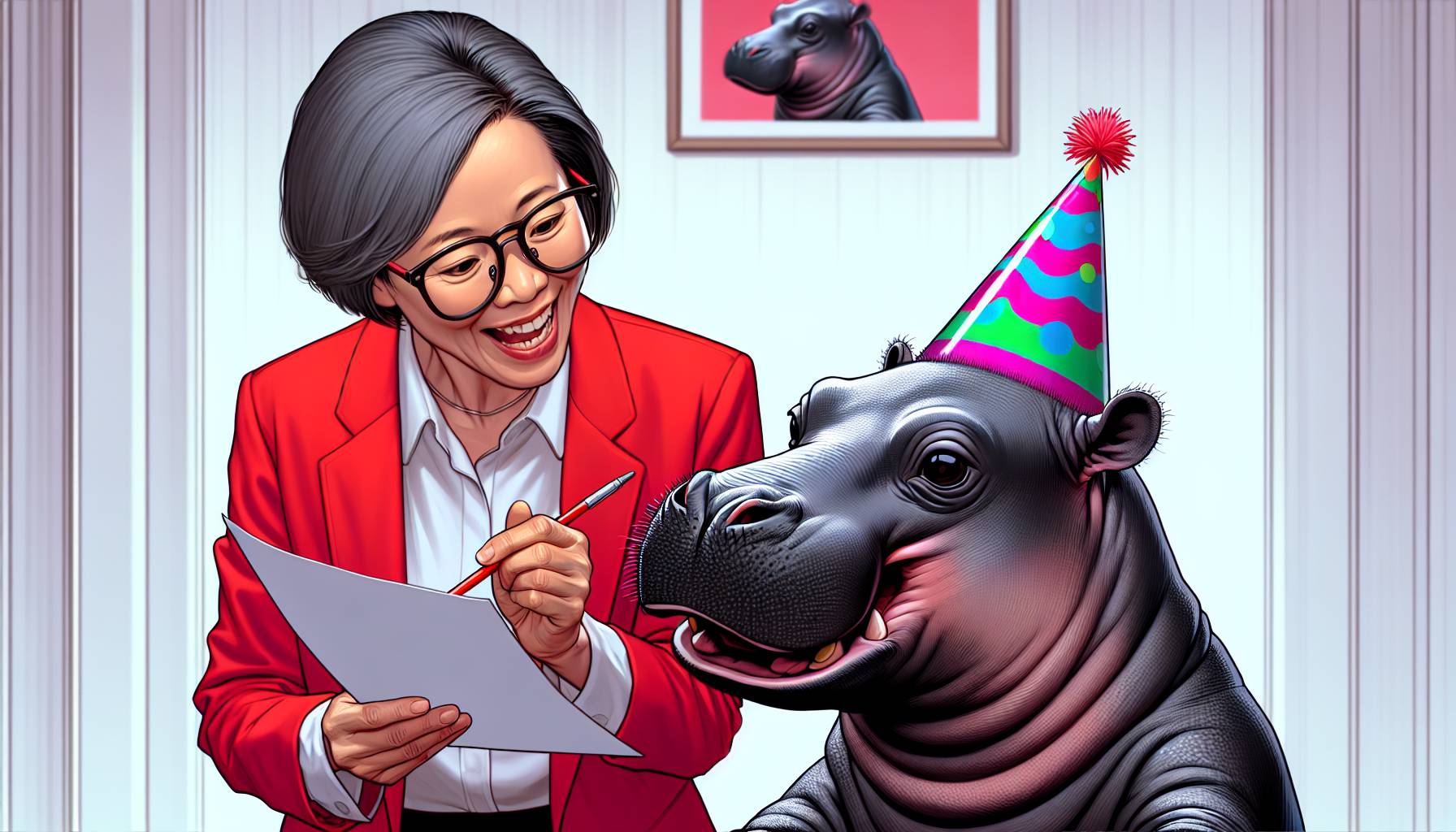 Thailand's Pygmy Hippo Moo Deng Celebrates First Birthday With Fans: image