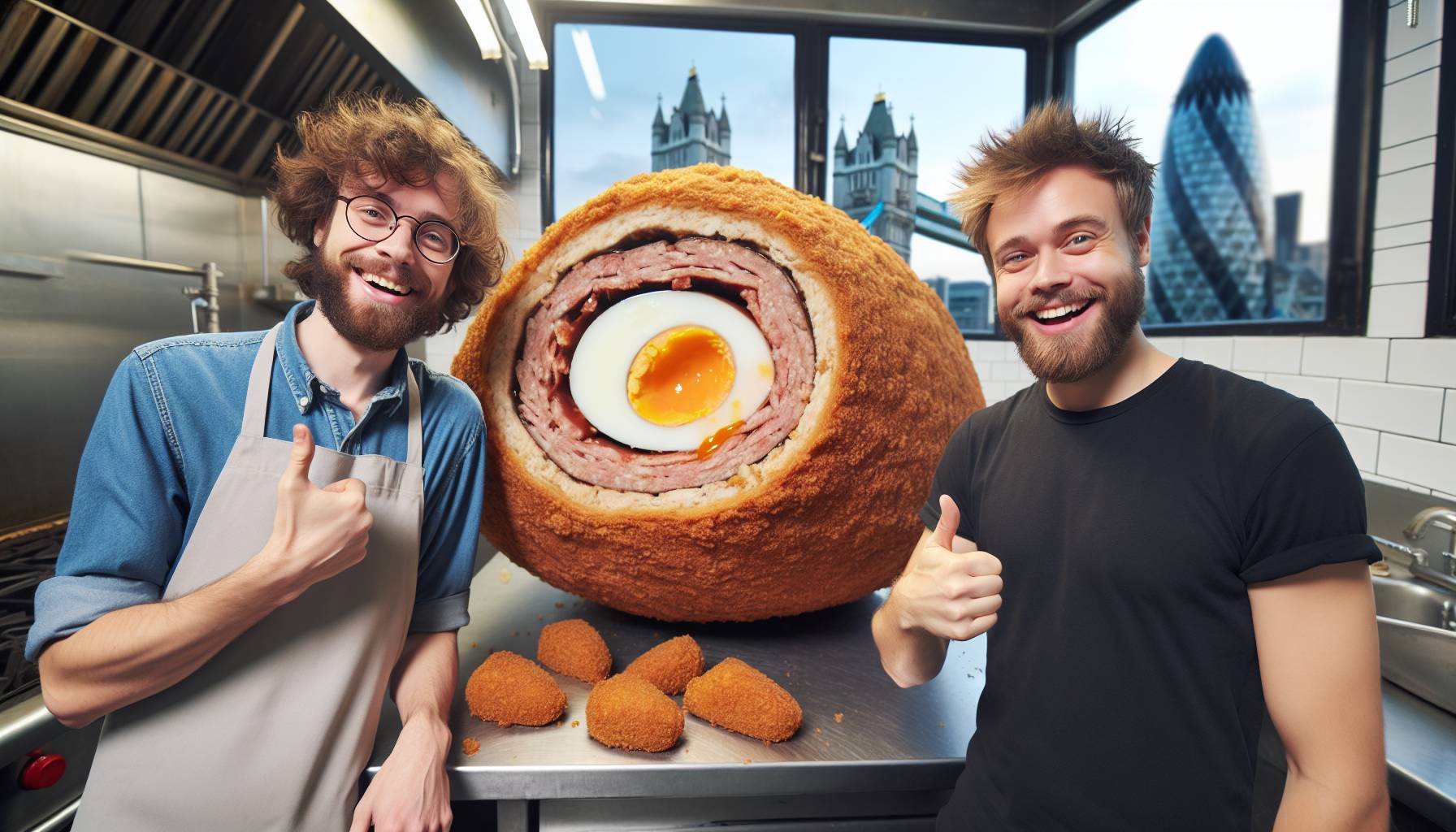 London Food Creators Break Guinness World Record for Largest Scotch Egg: image