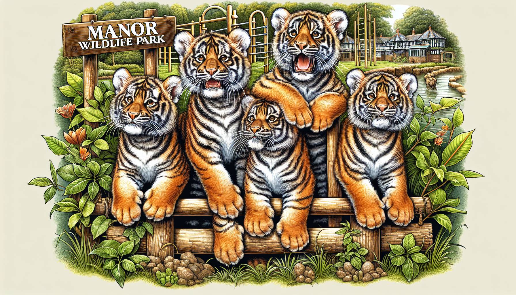 Rare Birth of Four Sumatran Tiger Cubs in the UK: image