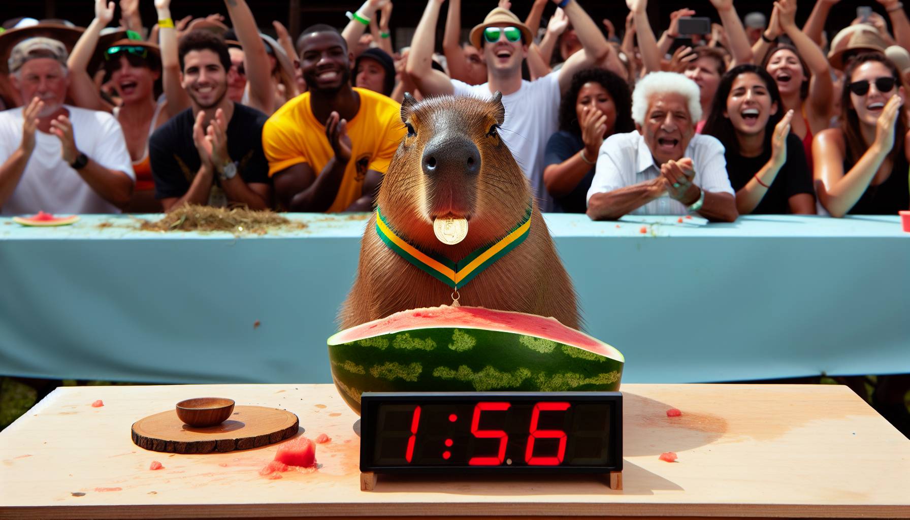 Capybara Watermelon Eating Contest in Japan: image
