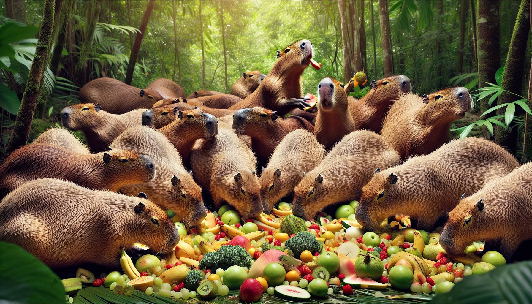 Capybara Watermelon Eating Contest in Japan: image