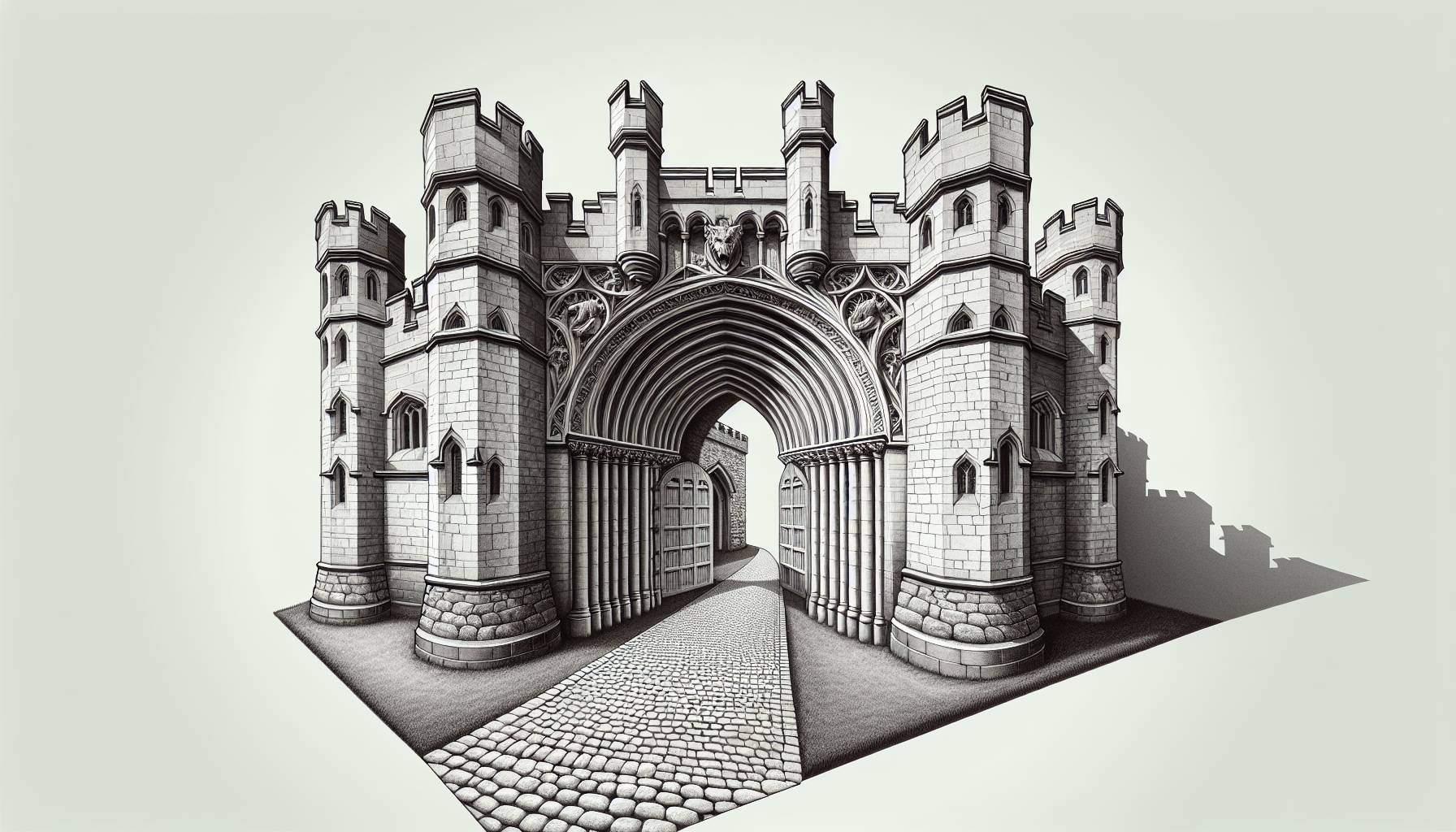 Chalk Artist Creates Optical Illusion at Caerphilly Castle: image