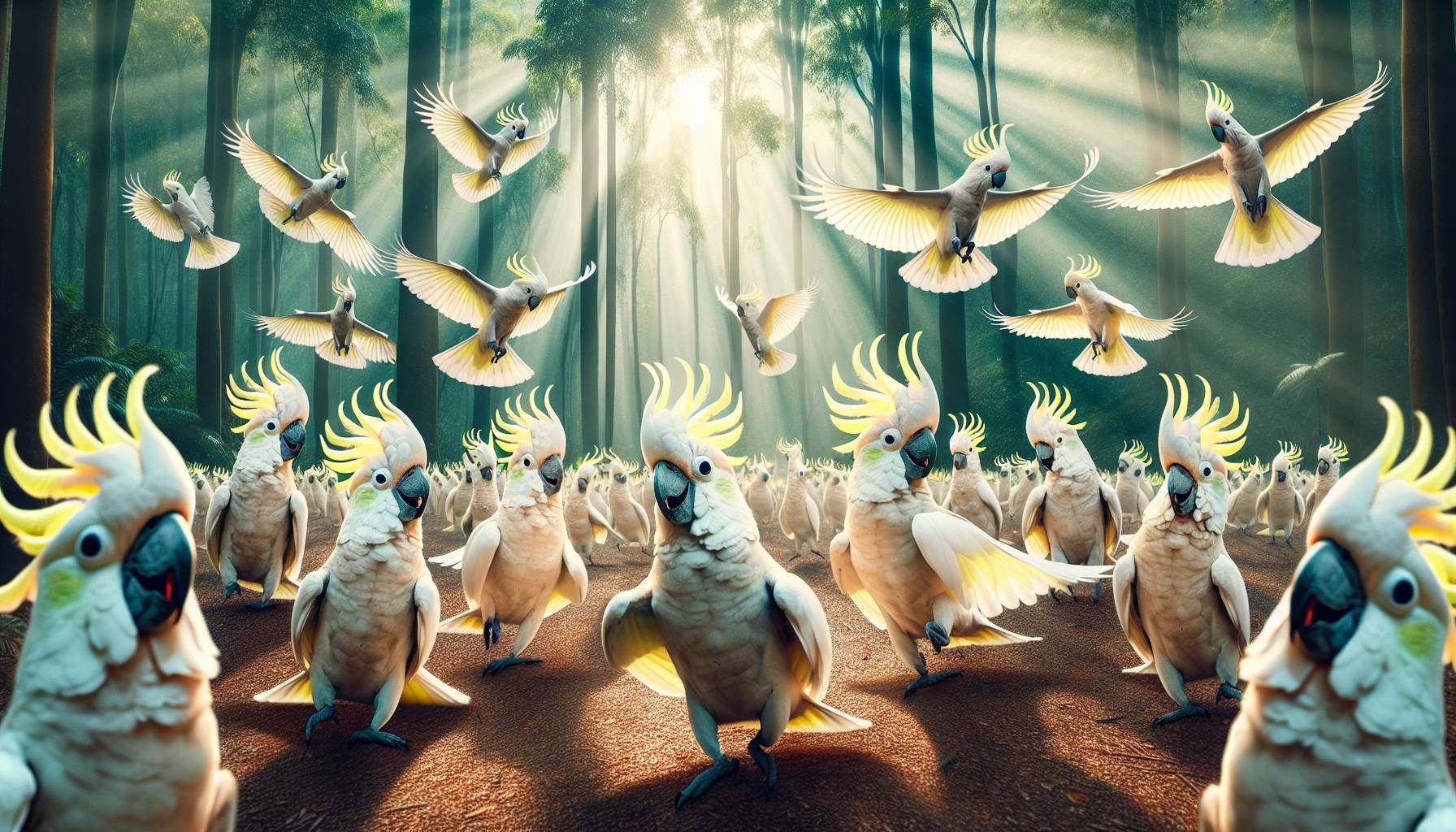 Cockatoos showcase their dance moves: image