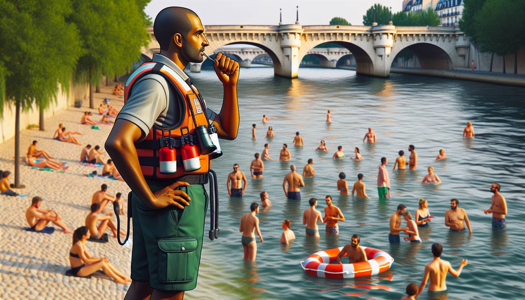 Swimming in the Seine: A Popular Tourist Attraction in Paris: image