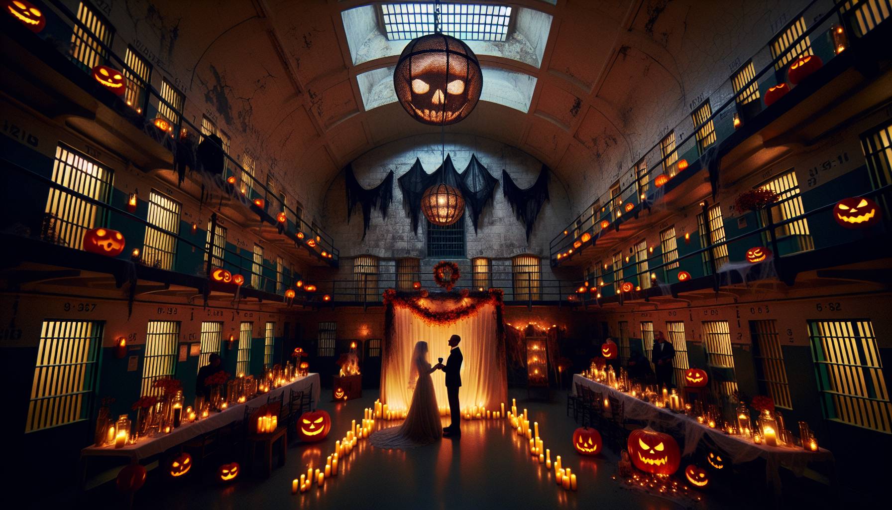 Couples Get Married in Former Halloween-Decorated Jail cover