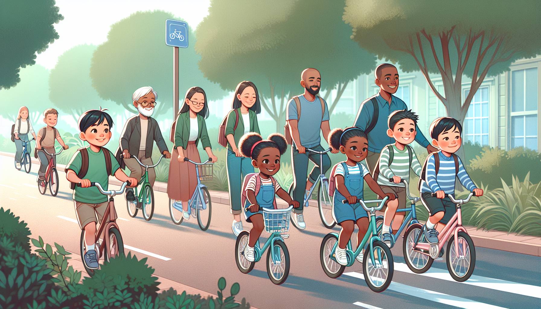 Families Form 'Bike Bus' for Kids to Cycle to School Together: image