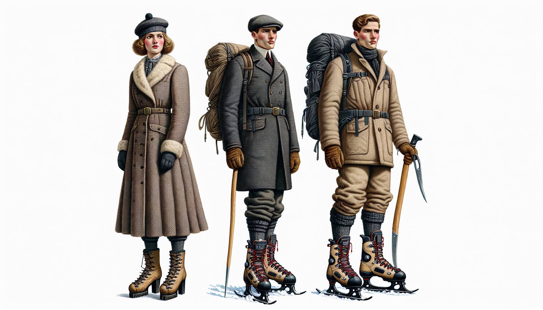 Twins climb mountain in new vs 100-year-old clothing: image