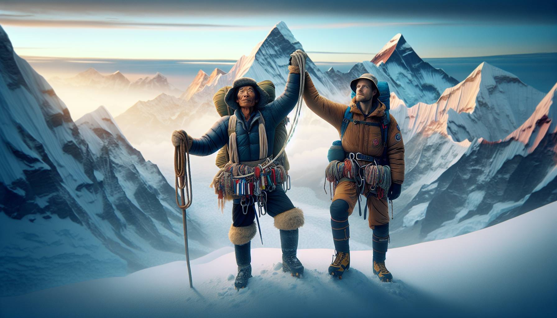 Twins climb mountain in new vs 100-year-old clothing cover