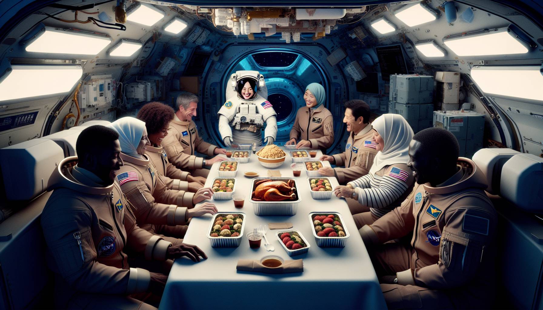 Astronauts Celebrate Thanksgiving in Space: image