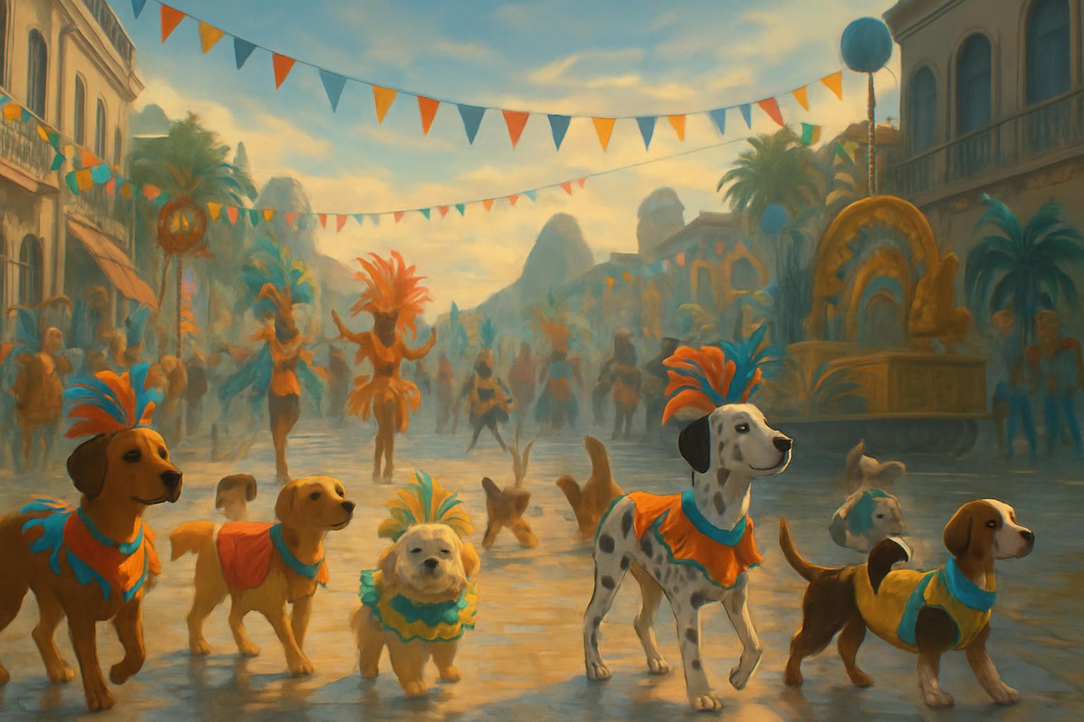 Dogs Celebrate Rio Carnival in Costumes cover