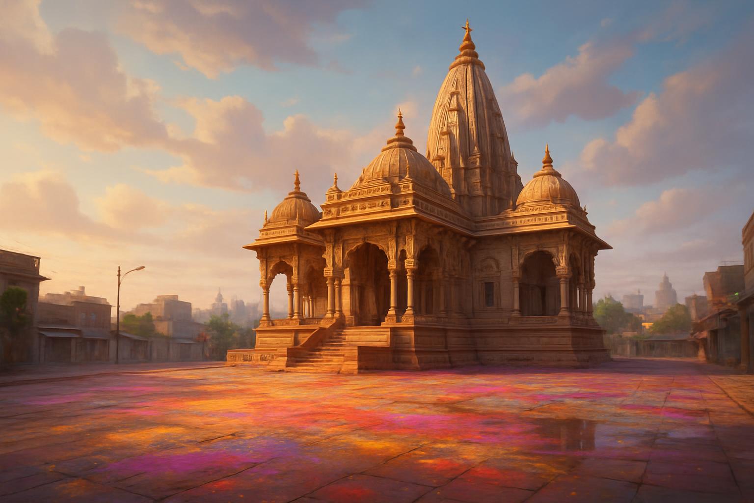 Colorful Holi Celebrations in Mathura: image