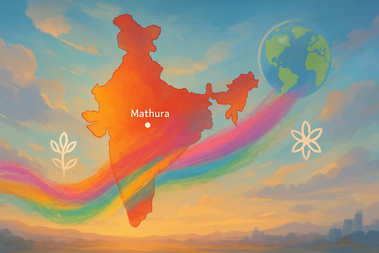 Colorful Holi Celebrations in Mathura: image